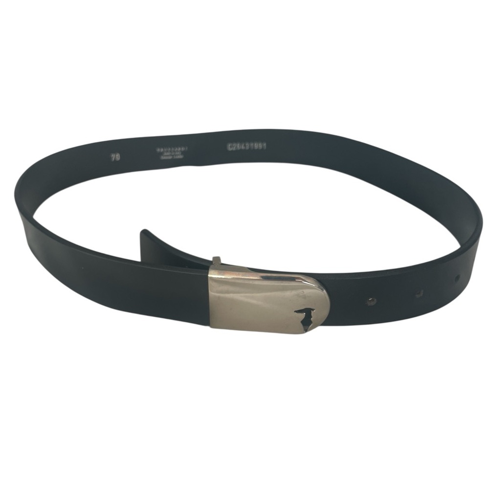 Authentic Trussardi Genuine Leather Belt Black Size 70 - Made in Italy